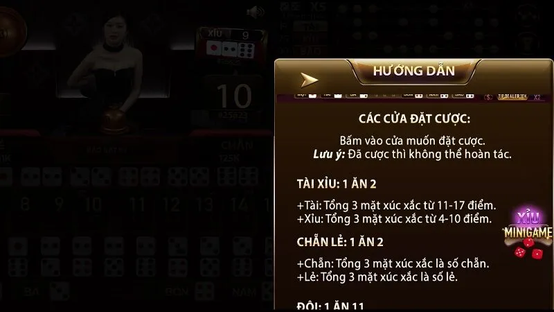 Các cửa đặt cược trong X88 Sicbo livestream