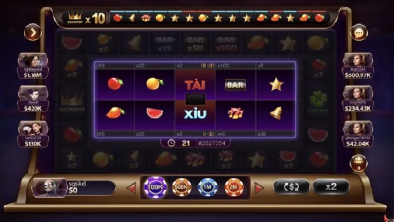 Giao diện trong game Xèng 777 của Mayclub