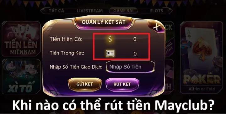 Khi nào có thể rút tiền Mayclub?