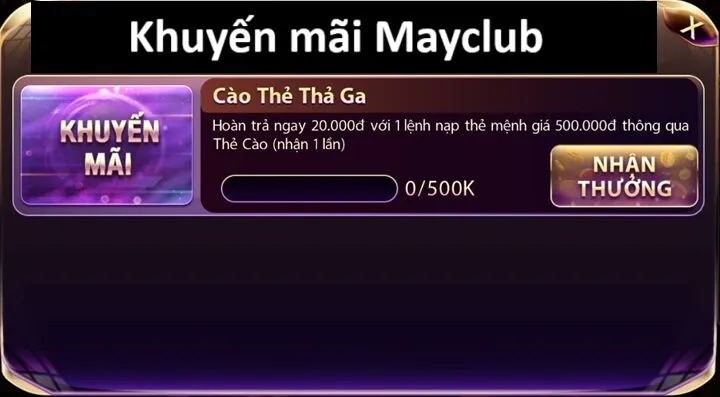 Điều game thủ thường băn khoăn về khuyến mãi Mayclub