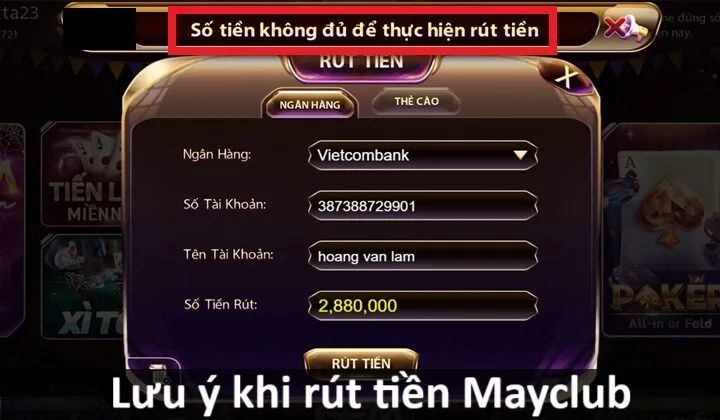 Cần lưu ý gì khi rút tiền Mayclub?