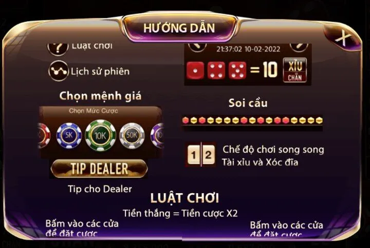 Thông tin về game tài xỉu livestream Mayclub