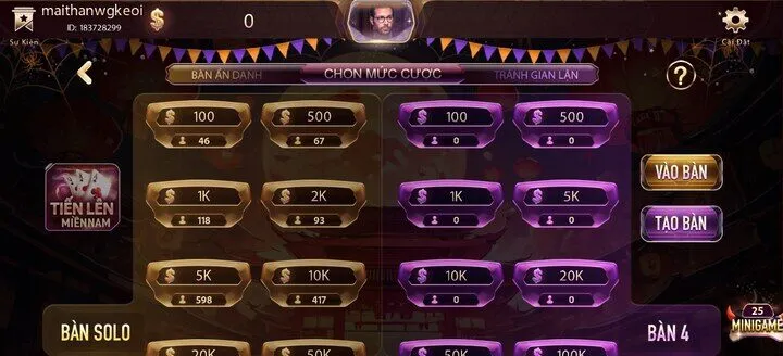 Quyền lợi khi chơi game bài tiến lên miền nam Mayclub