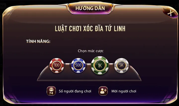 Luật chơi xóc đĩa tứ linh Mayclub
